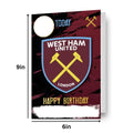 West Ham FC Personalise Birthday Card With Sticker Sheet