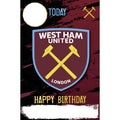 West Ham FC Personalise Birthday Card With Sticker Sheet