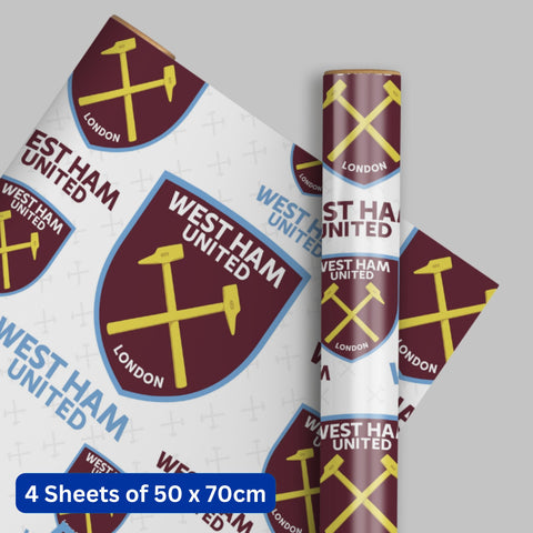 West Ham FC 2 Sheets & 2 Tags Gift Wrap Bundle
