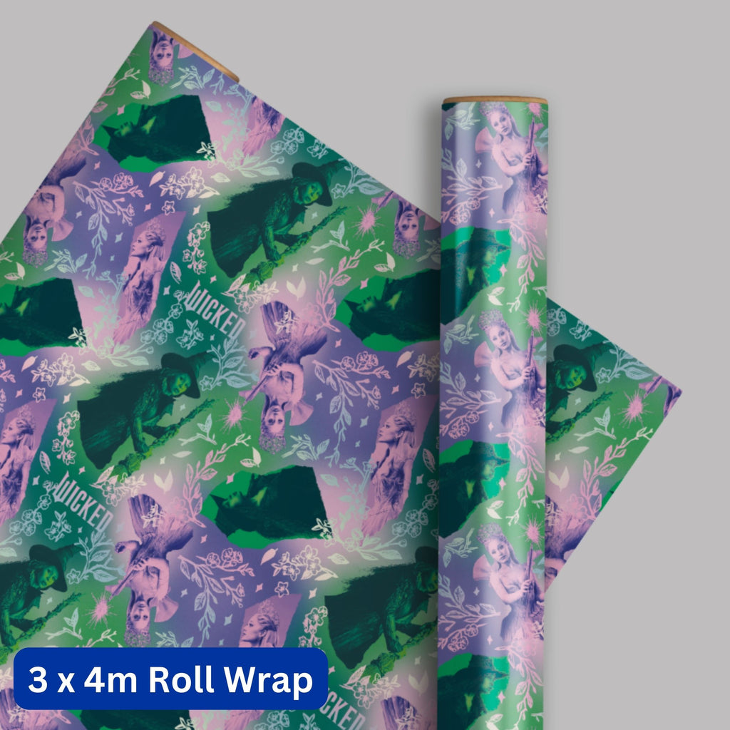 Wicked Christmas Wrapping Paper 4m Roll - 3 Pack Bundle