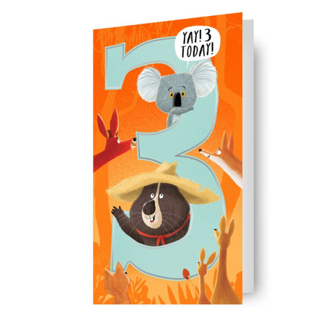 The World Of Rachel Bright and Jim Field Age 3 Birthday Card