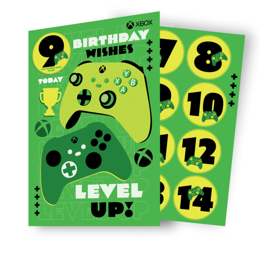 XBOX Multi Ages 7-14 Sticker Birthday Card