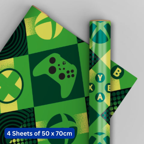 XBOX 4 Sheets & 4 Tags Gift Wrap Bundle