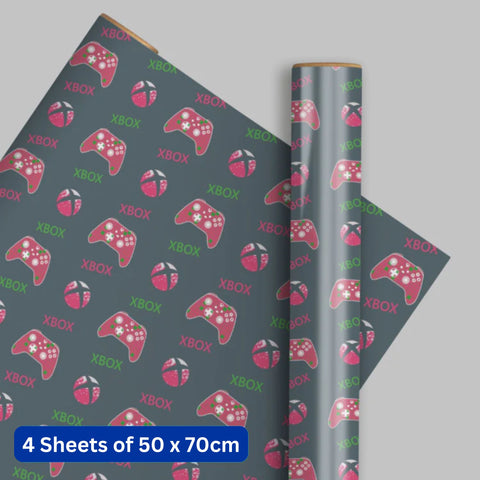 XBOX 4 Sheets & 4 Tags Gift Wrap Bundle