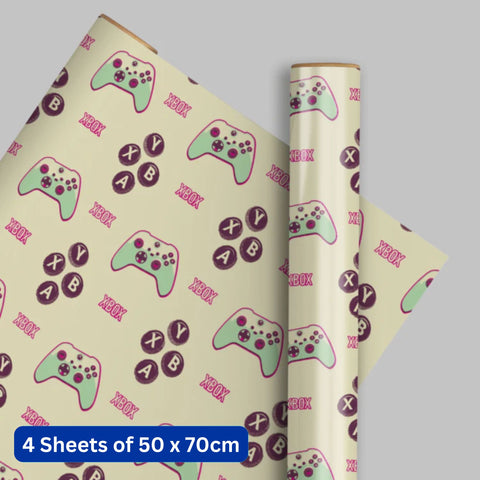 XBOX 4 Sheets & 4 Tags Gift Wrap Bundle