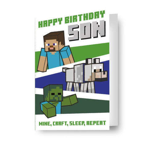Minecraft Son Birthday Card