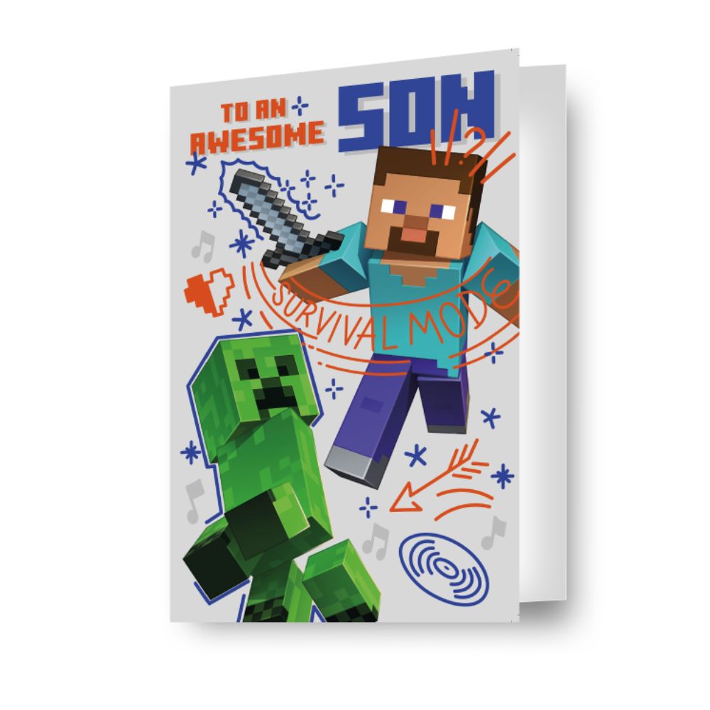 Minecraft Son Birthday Card
