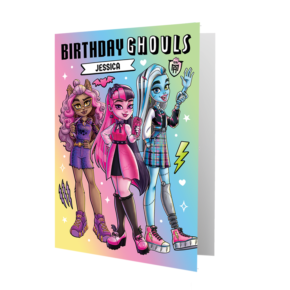 Monster High Personalised Name Birthday Card