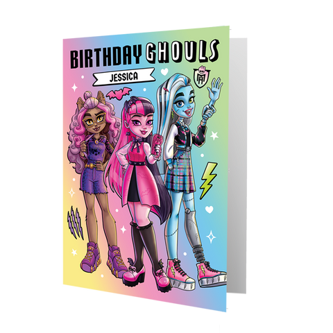 Monster High Personalised Name Birthday Card