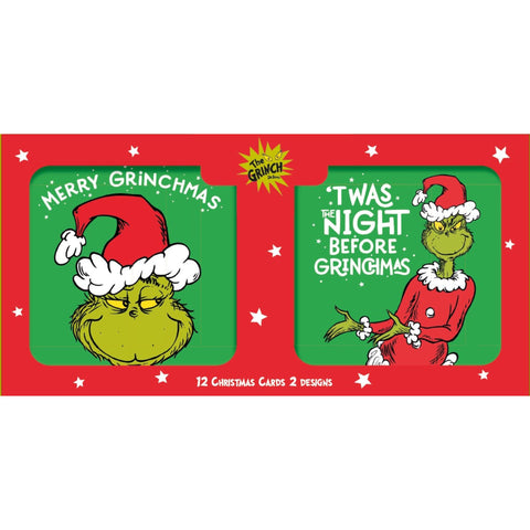 De Grinch Multipack van 12 kerstkaarten