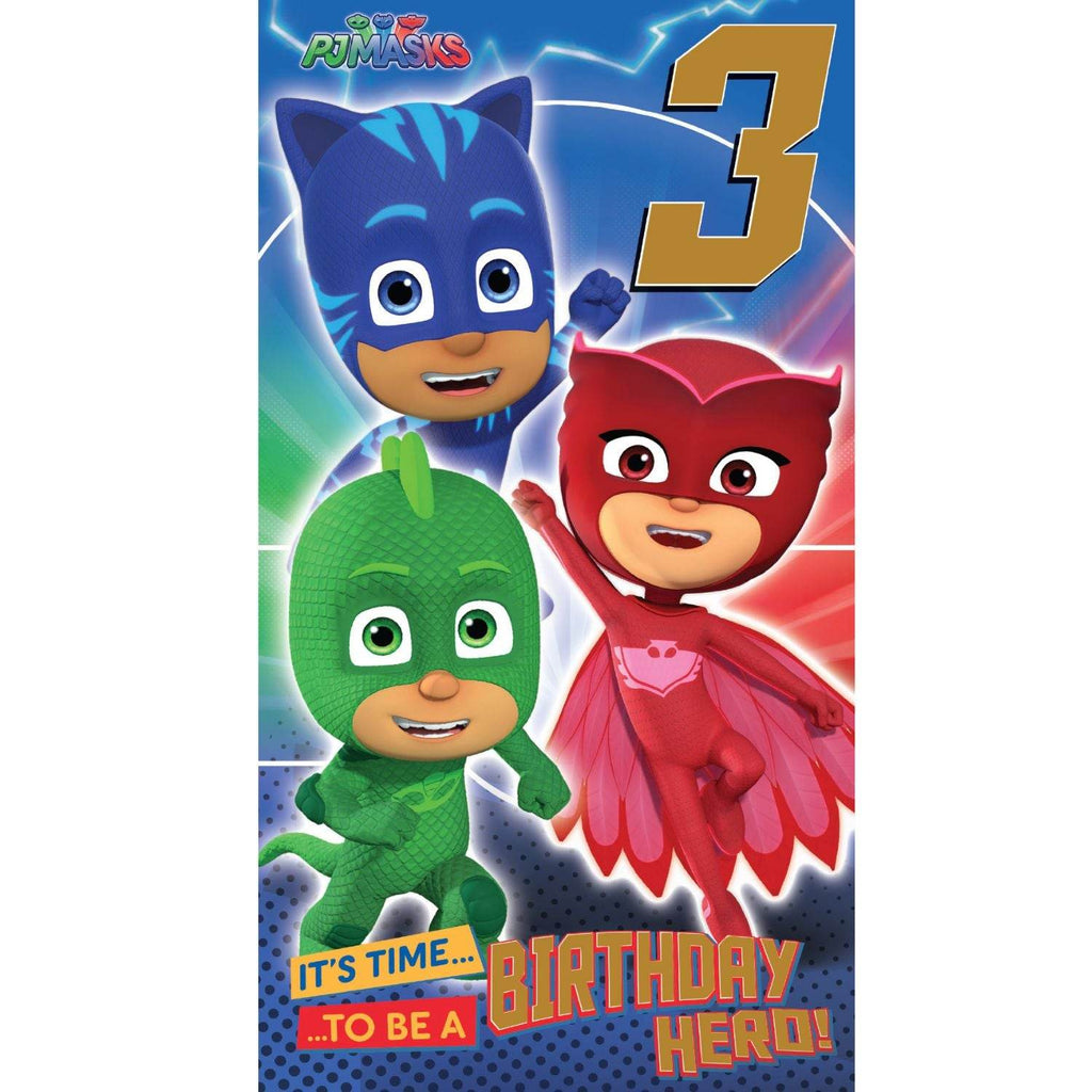 PJ Masks Foil 3rd Birthday Card an Official PJ Masks Product