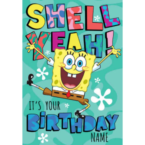 Personalised SpongeBob SquarePants Birthday Card, any name or relation