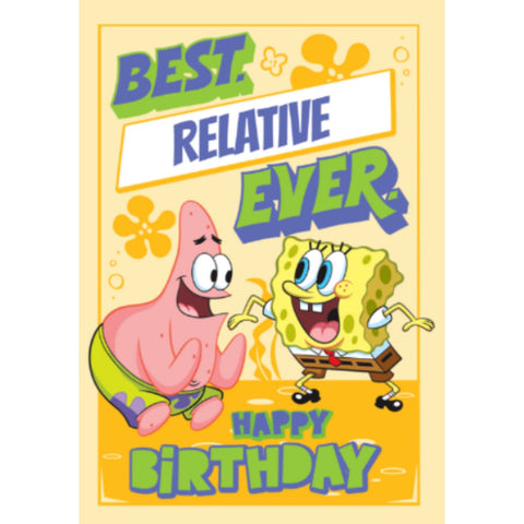Personalised SpongeBob SquarePants Birthday Card, any relation