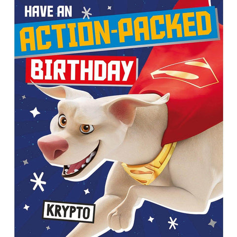 DC League of Super-Pets Birthday Card, 5 Fold Card , Official Product an Official DC League of Super-Pets Product