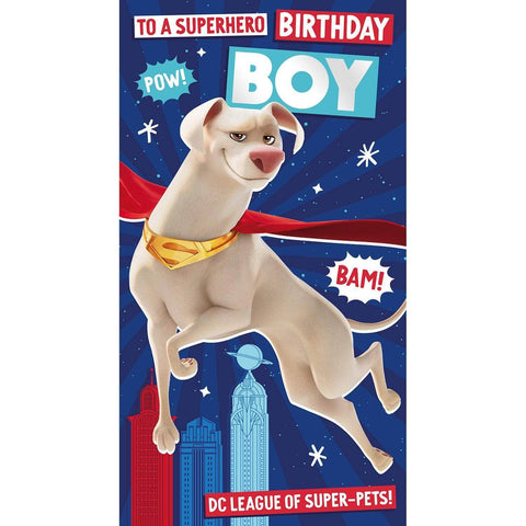 DC League of Super-Pets Birthday Card For Boys ft Krypto , Official Product an Official DC League of Super-Pets Product