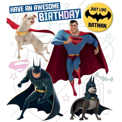 DC League of Super-Pets Birthday Card ft Batman & Superman , Official Product an Official DC League of Super-Pets Product