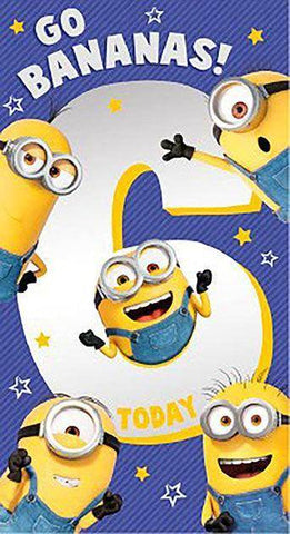 Despicable Me 3 Minion Age 6 Birthday Card an Official Despicable Me Product