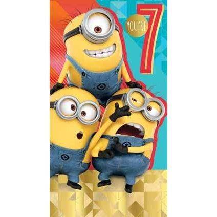Despicable Me 3 Minion Age 7 Birthday Card an Official Despicable Me Product