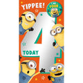 Despicable Me Birthday Card Age 4, Officially Licensed Product an Official Minions Product