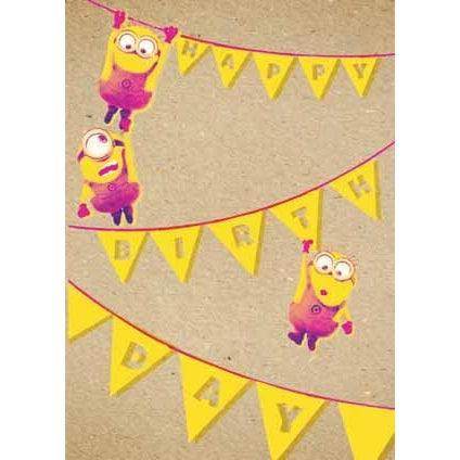 Despicable Me Crafty Minions Birthday Bunting Card an Official Despicable Me Product