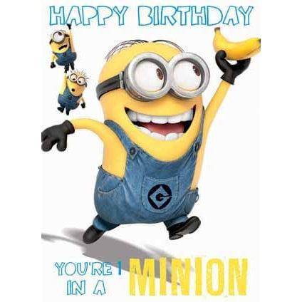 Despicable Me Minion 1 In A Minion Birthday Card an Official Despicable Me Product