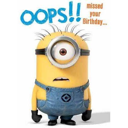 Despicable Me Minion Belated Birthday Card an Official Despicable Me Product
