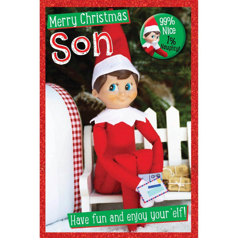 Elf On The Shelf Son Christmas Card an Official The Elf on The Shelf Product