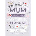 'Favourite Muggle' Mothers Day Personalised Card by Harry Potter an Official Harry Potter Product