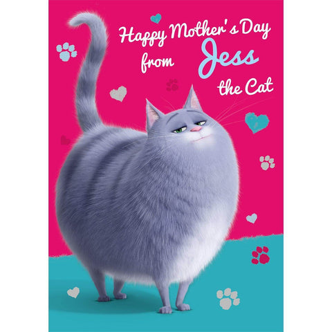 'From the Cat' Mother's Day Personalised Card by Secret Life Of Pets an Official Secret Life of Pets Product
