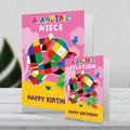 Giant Personalised Elmer The Patchwork Elephant 'Amazing' Birthday Card an Official Elmer the Patchwork Elephant Product