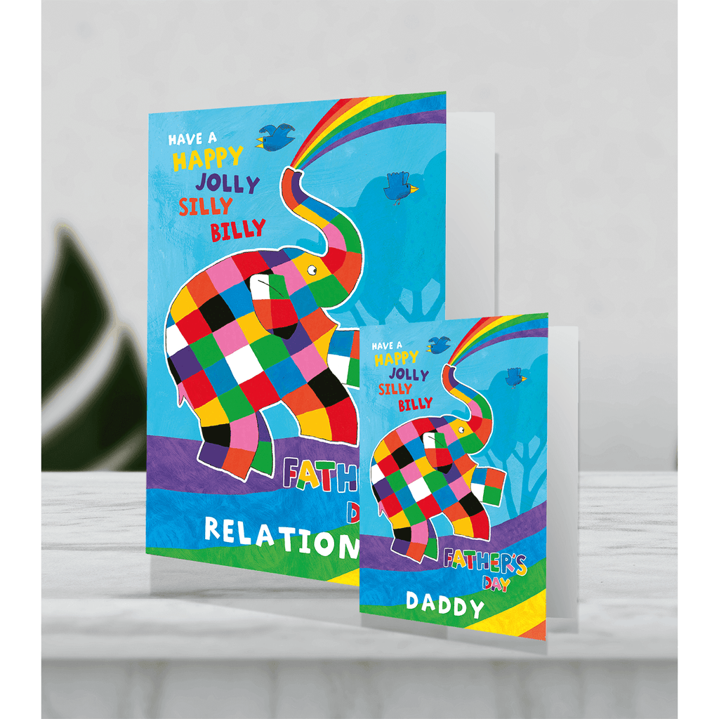 Giant Personalised Elmer The Patchwork Elephant Happy Father's Day Card an Official Elmer the Patchwork Elephant Product