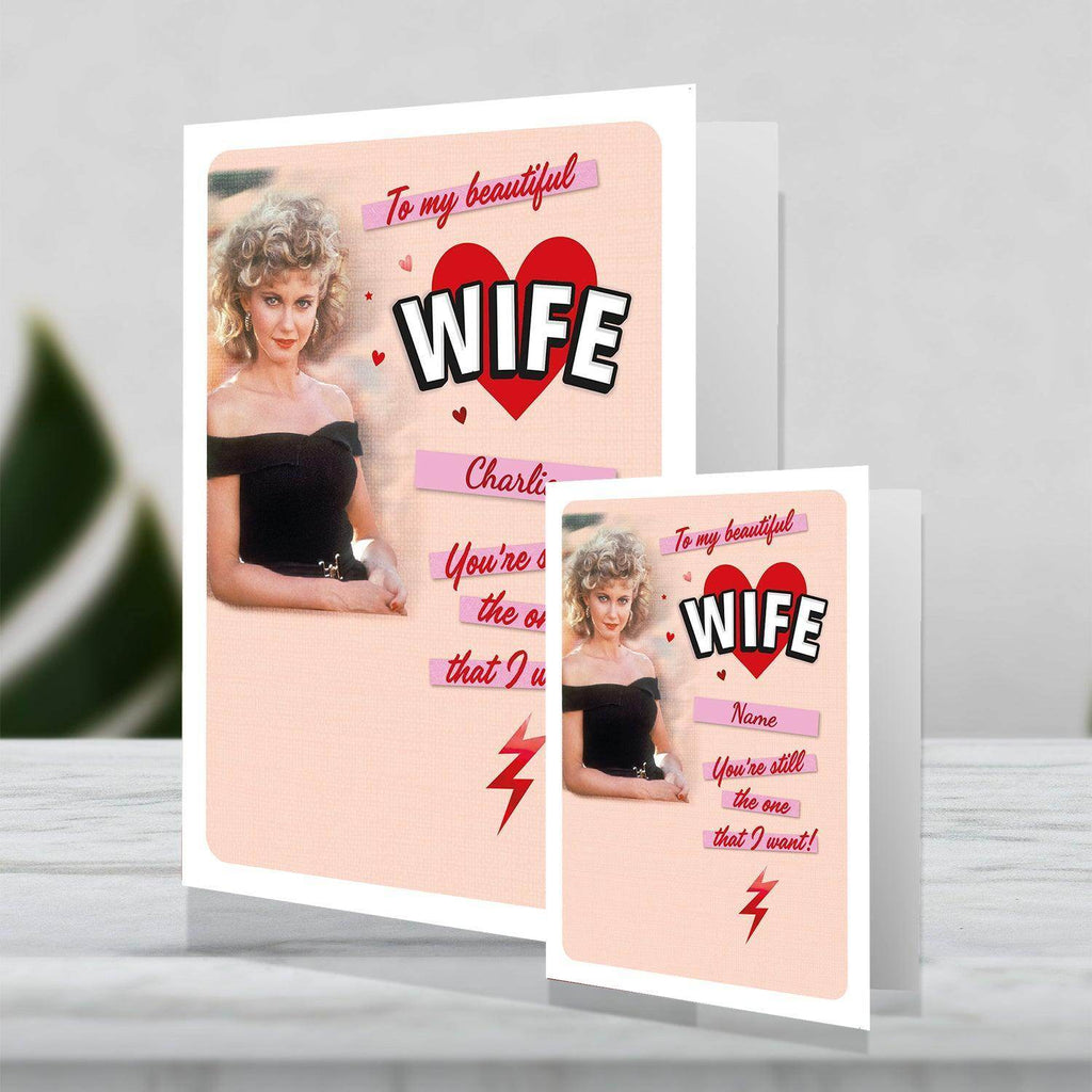 Giant Personalised Grease Wife Birthday card- Any Name an Official Grease Product