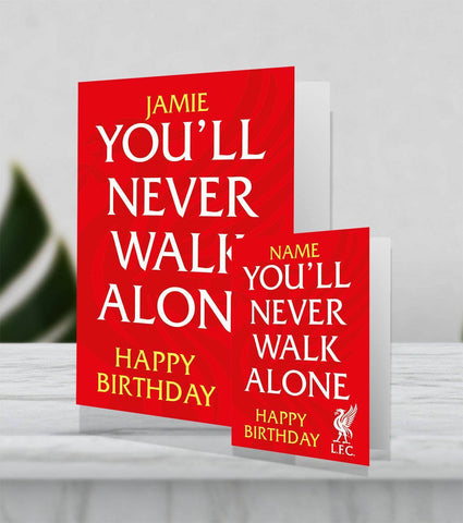 Giant Personalised Liverpool FC 'You'll Never Walk Alone' Birthday Card an Official Liverpool FC Product