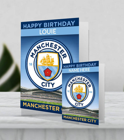 Giant Personalised Manchester City Crest Birthday Card an Official Manchester City FC Product