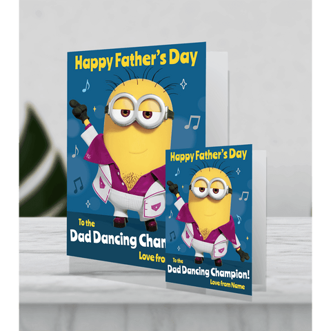 Giant Personalised Minion 'Dancing Champion' Father's Day Card an Official Despicable Me Minions Product