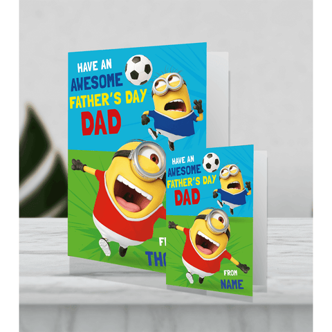 Giant Personalised Minions Football Father's Day Card an Official Despicable Me Minions Product