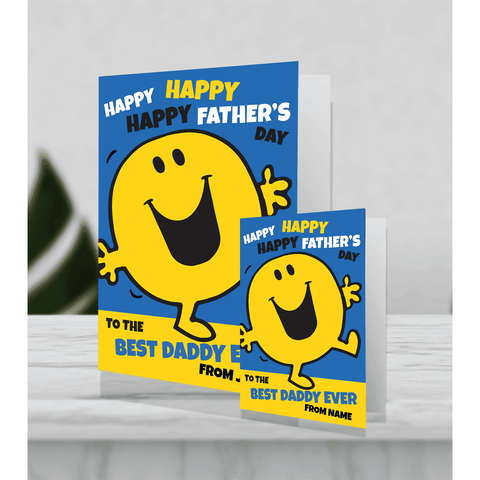 Giant Personalised Mr. Men 'Mr. Happy' Father's Day Card an Official Mr Men & Little Miss Product