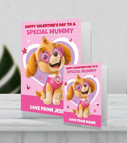 Giant Personalised 'Mummy' Valentines Day Card Paw Patrol made from Sustainably Resourced Paper an Official Paw Patrol Product