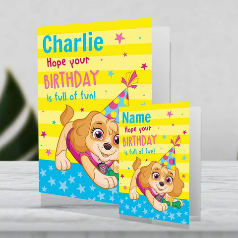 Giant Personalised Paw Patrol Skye Birthday Card- Any Name an Official Paw Patrol Product