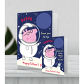 Giant Personalised Peppa Pig 'Love you to the moon' Father's Day Photo Card an Official Peppa Pig Product