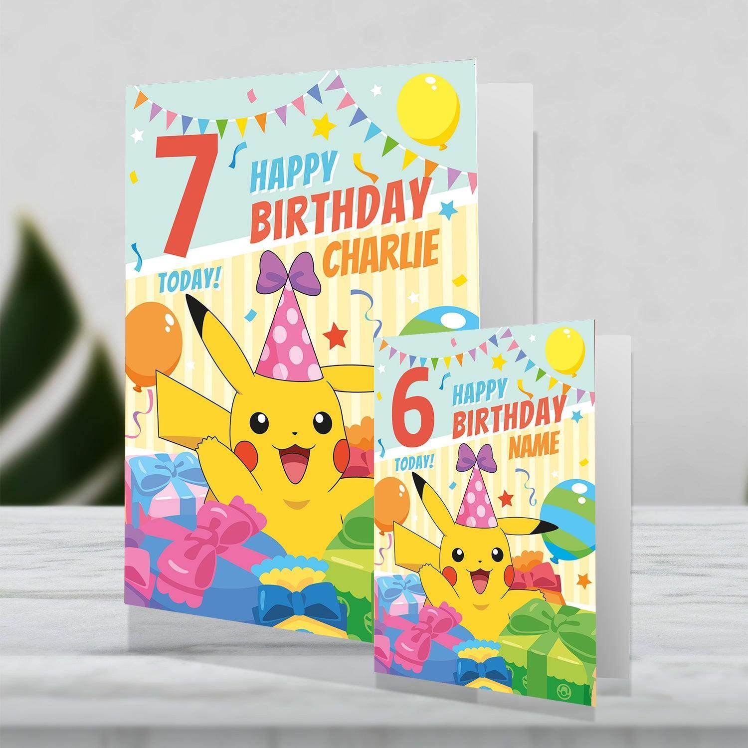 Pokémon Giant Personalised Any Age Birthday Card – Danilo Promotions