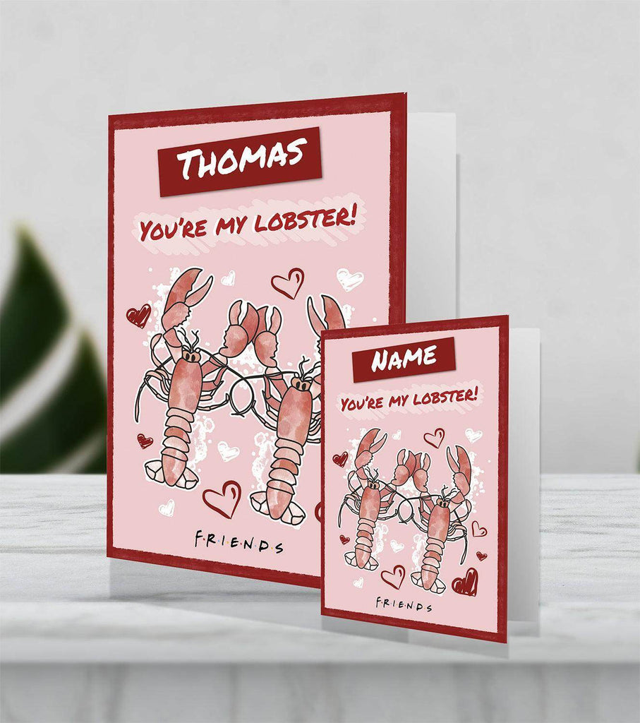 Giant Personalised Valentines Day Card Friends 'You're my Lobster' made from Sustainably Resourced Paper an Official Friends Product