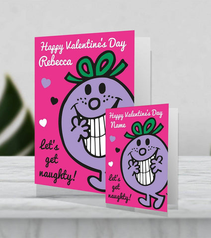 Giant Personalised Valentines Day Card Mr. Men & Little Miss 'Little Miss Naughty' made from Sustainably Resourced Paper an Official Mr Men and Little Miss Product