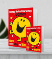 Giant Personalised Valentines Day Card Mr. Men 'Mr. Happy' made from Sustainably Resourced Paper an Official Mr Men and Little Miss Product