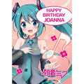 Hatsune Miku PERSONALISED Birthday Card, Customise Any Name On This A5 Card åˆéŸ³ãƒŸã‚¯ an Official Hatsune Miku Product