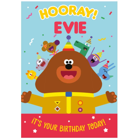 Hey Duggee Hooray Any Name Personalised Birthday Card an Official Hey Duggee Product
