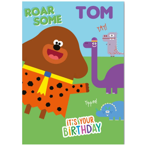 Hey Duggee Roarsome Any Name Personalised Greeting Card an Official Hey Duggee Product