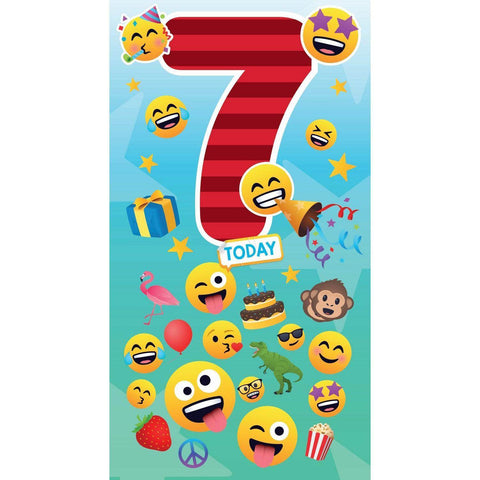 JoyPixels Emoji 7 Year Old Birthday Card an Official JoyPixels Product