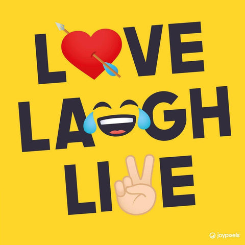JoyPixels Greeting Card Love Laugh Live, Official Product an Official JoyPixels Product