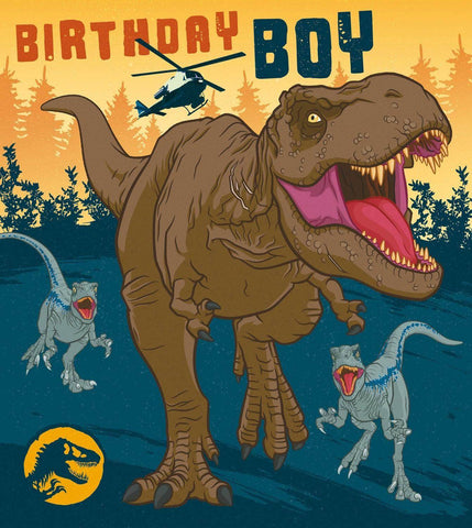 Jurassic World Birthday Boy Dinosaur Card, Officially Licensed Product an Official Jurassic World Product